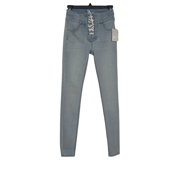 Free People Lovers Knot High Waist Skinny Jeans - Picture 2 of 9